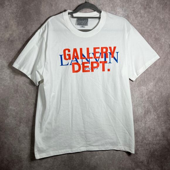 Lanvin Paris Gallery Dept. Shirt Mens Size 3XL White Graphic Print Short Sleeves - Picture 1 of 7